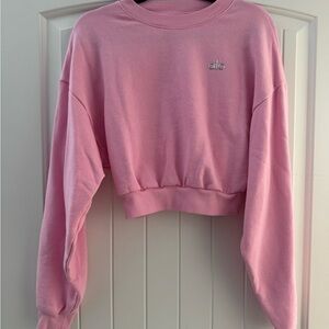 ALO Yoga Blush Pink Cropped Hoodie
